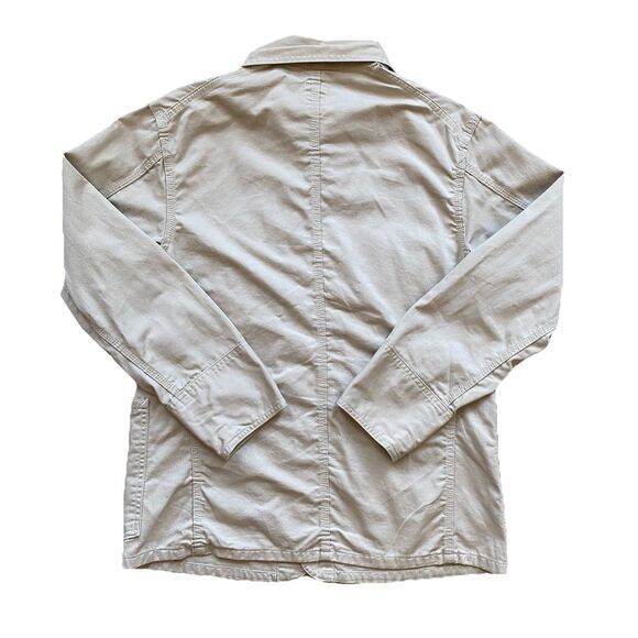Post Overalls Chore Jacket Medium Khaki Tan Chinstrap Cotton O'alls - Picture 3 of 9